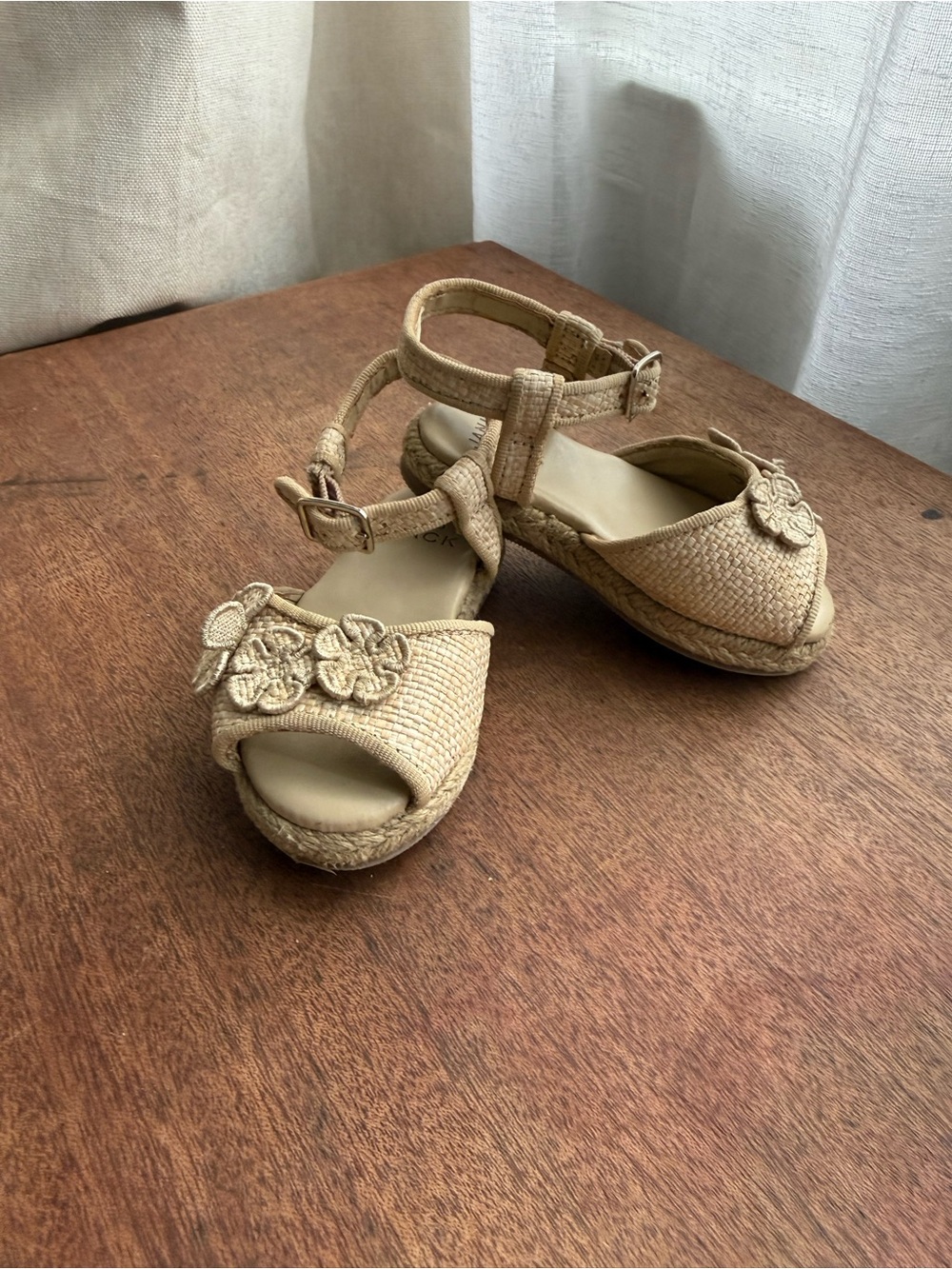 Janie and Jack Floral Espadrille Sandals Toddler Girls Size 5
